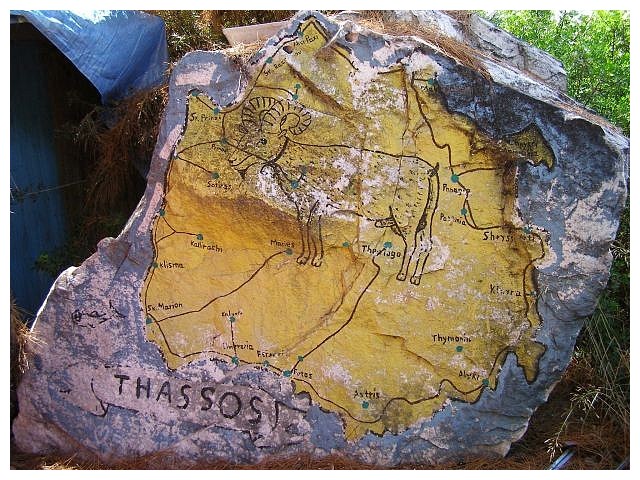 Malovaná mapa Thassosu